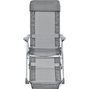 Ligstoel Bonifacia - Opvouwbaar - Tot 130 kg - Donkergrijs - Inklapbaar - Comfortabel ligbed