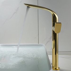 Luxe Wastafel Kraan Goud Badkamer Kraan Enkele Handgreep Wastafel Mengkraan Warm En Koud Water Kraan Messing Water Kraan Keuken Badkamer Kraan