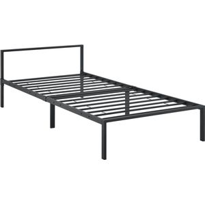 Stalen bed Gloria - Bedframe - Met bedbodem - 90x200 cm - Zwart - Modern design