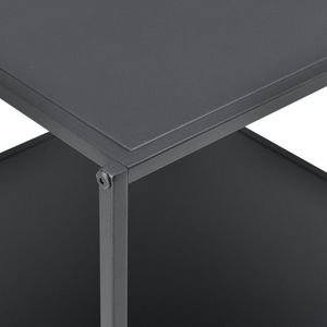 Bijzettafel Acacia - Met Plank - Metaal - 51x53x51 cm - Zwart - Modern Design