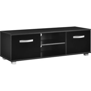 TV-meubel Lisan - Met Planken - 120x40x38 cm - Zwart - Spaanplaat - Luxe Look