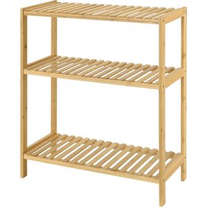 Opbergrek Ariyah - Staand rek - Met 3 bamboe planken - Klassiek ontwerp