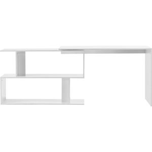 Hoekbureau Daryl - Met Open Kast - 120x50x76,5 cm - Wit - Spaanplaat - Modern Design