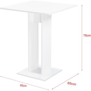 Eettafel Tilda - 65x65x78 cm - Wit - Spaanplaat - Stijlvol design