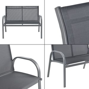 Tuinset Zayne - 4-delig - Loungeset - Donkergrijs en Zwart - Staal en Stof - Elegant Design