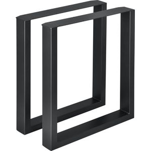 Tafelpoot Jazlyn - Stalen Onderstel - Set van 2 - U Tafelpoot - 60x72 cm - Zwart