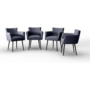 Set van 4 eetkamerstoelen Billie linnen | NADUVI Collection