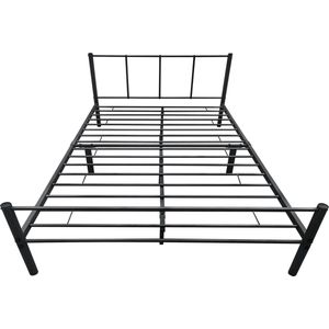 Metalen bed Rene - Met bedbodem - Met matras - Zwart - 160x200 cm - Modern design