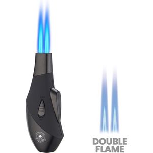 Champ® High Booster Hervulbare Aansteker - Vuurwerk Aansteker - Gasbrander - Gasaansteker - BBQ - Windproof - Zwart