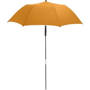 Fare Travelmate 6139 strandparasol en paraplu in één met UPF+50 UV-bescherming Ø 147 cm oranje orange geel donkergeel windproof windbestendig stormvast stormbestendig parasol opvouwbaar stevige reisparaplu