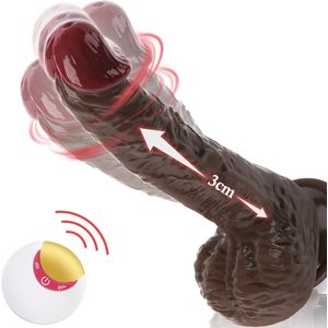 IntiMate® Alexander - Stotende en Roterende Dildo - Sexmachine met Afstandsbediening - XXL Vibrerende Monsterdildo - Handsfree Neukmachine Dildo met Zuignap - Levensecht Materiaal - 23cm Lange Realistische Structuur - Voor Anaal En Vaginaal Gebruik