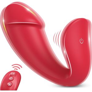 IntiMate® PleasureFlex - Luxueus ontworpen Waterdruppel vorm Vibrator met Afstandsbediening - Discreet pakket - Draagbare seksspeeltjes - Hoogwaardig klassiek veilig materiaal - Rood