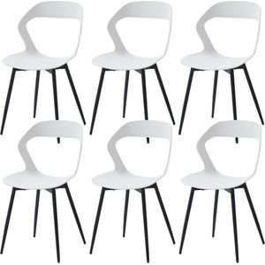 Nordicz Design eetkamerstoelen set 6 stuks wit