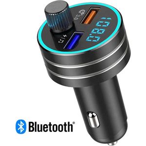 FM Transmitter Bluetooth 5.0 - Carkit USB 3.0 Fast Charge - Auto Accessoires - Beluister Draadloos Muziek via Spotify of Youtube