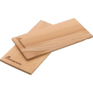 Landmann Rookplank Cederhout - Set van 2 stuks - mild van smaak - 14 x 30 x 1 cm - Rookplankje cederhout - Rookplank BBQ - Rookplankjes kamado