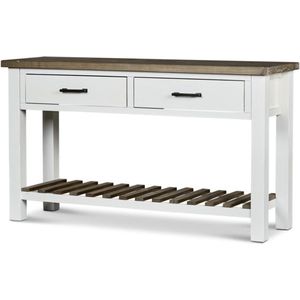 Bijzettafel Storm Albion met 2 lades - wit - 130 x 40 x 75 cm - Dressoir - Schoenenkast - Voor in de gang