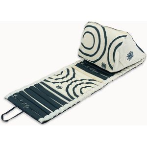 Besarto - Strandmatras - strandmat - opblaasbare rugleuning - 3 standen - oprolbaar - lichtgewicht - Made in EU - wasbaar - kleurecht - compact - besarto plage blue