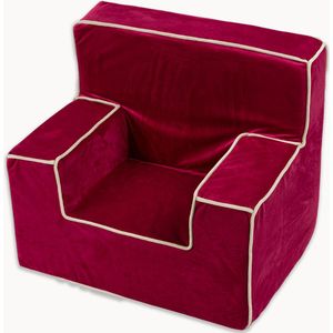 Kinderfauteuils - Kindersofa - Dolce - Fuchsia - Velvet met bies