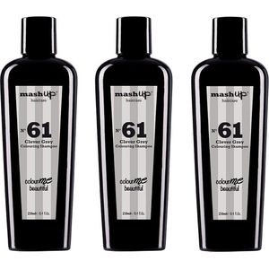 mashUp haircare Colour Me Beautiful N° 61 Clever Grey Colouring Shampoo 250ml - 3 stuks