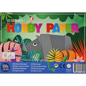 A5 Gekleurd hobby papier (Jungle line)