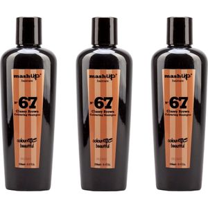 mashUp haircare Colour Me Beautiful N° 67 Classy Brown Colouring Shampoo 250ml – 3 Stuks