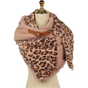 Sjaal Kaprun - Vachtsjaal - Omslagdoek - Teddy/Faux Fur - Panter Rose