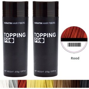 Topping PRO - Rood Haar – 1+1 - 27,5g – Keratine – Haarpoeder – Haarvezels – Volumepoeder – Haaruitval – Haarlijn – Hair powder - Uitgroei
