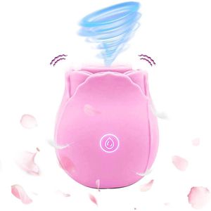 Donker Roze Roos Vibrator - 10 Standen, Waterproof, Clitoris Zuigend - Rosé Vibrator Speeltjes voor Vrouwen - Sucking Vibrator, Clitoral Suction, Nipple Stimulator - Sex Toys Rose Vibrator for Women - Valentijn Bloem Vibrator