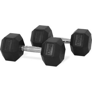 PH Fitness Hexa Dumbbell Set 17,5KG - 2 STUKS - Kwalitatieve Hexagon Dumbbells - Gewichten voor en Krachttraining en CrossFit - Hexa Dumbells