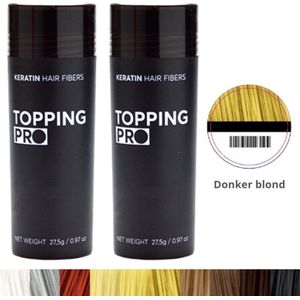 Topping PRO - Donker Blond Haar – 1+1 - 27,5g – Keratine – Haarpoeder – Haarvezels – Volumepoeder – Haaruitval – Haarlijn – Hair powder - Uitgroei