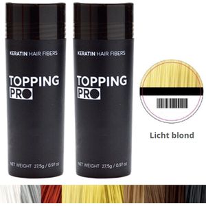 Topping PRO - Licht Blond Haar – 1+1 - 27,5g – Keratine – Haarpoeder – Haarvezels – Volumepoeder – Haaruitval – Haarlijn – Hair powder - Uitgroei