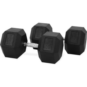 PH Fitness Hexa Dumbbell Set 50KG - 2 STUKS - Kwalitatieve Hexagon Dumbbells - Gewichten voor CrossFit en Krachttraining - Hexa Dumbells