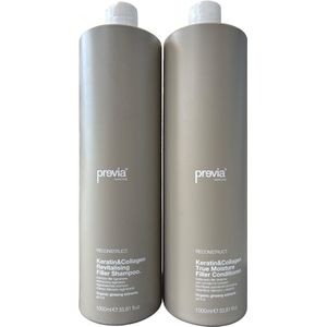previa Reconstruct Keratin & Collagen Revitalising Filler Shampoo and Conditioner (2x 1000ml)
