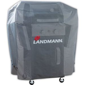 Landmann Premium Polyester beschermhoes M/L H 117 x B 128 x D 58.4 cm Grijs - BBQ hoes - Waterdicht - UV bestendig - Regenbestendig - Bestendig tegen extreme kou tot 15 graden onder nul - 600D polyester - scheurvast