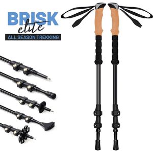 Brisk Elite - Uitschuifbare Nordic Walking stokken - zwart