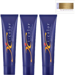 ISO i color Permanent Conditioning Crème Color 60ml 9SA Very Light Soft Ash Blonde x 3 tubes