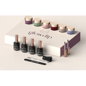 Glowdip Dipping Powder Starterset - 6 Kleuren - Nagellak - Nagel Poeder - Inclusief Verwijder Basics