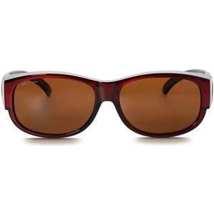 IKY EYEWEAR overzet zonnebril OB-1001D3-rood-metallic