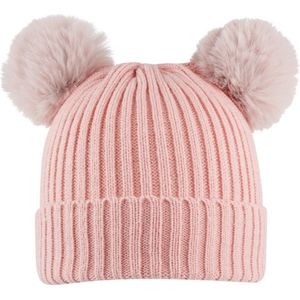 Muts Pompon KIDS - Roze - Wintermuts