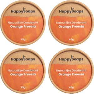 4x HappySoaps Natuurlijke Deodorant Orange Freesia (1 jaar voorraad)