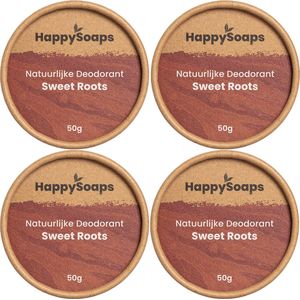 4x HappySoaps Natuurlijke Deodorant Sweet Roots (1 jaar voorraad)