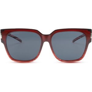 IKY EYEWEAR overzet zonnebril dames OB-1015F1-rood-gestreept