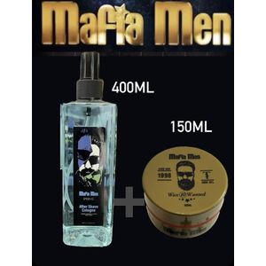 2 Pack- Aftershave Cologne Mafia Men Privé 400ml - Mafia Men Haarwax 10 Wanted 150ml