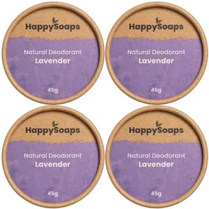 4x HappySoaps Natuurlijke Deodorant Lavendel - Lavender (1 jaar voorraad)