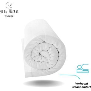 Maan matras® Topper - topper 160x200 - HR koudschuim - 2-Pers Topdekmatras- matrashoes met rits - Antibacterieel - 4 Seizoenen - Hotel kwaliteit - 7 CM
