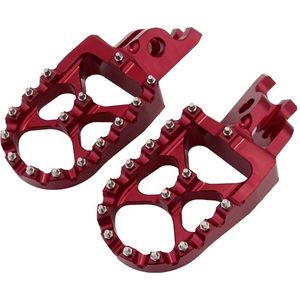 Voetsteunen Motor Set - Voetsteunen Motorfiets Pedaal - Motor Voetsteun Bestuurder - Motor Voetsteuntjes - 2 Stuks - Rood