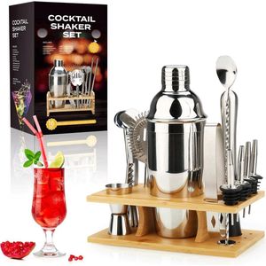 Velox Cocktail Set - Shakebeker - Cocktail Shaker Set - Shaker Cocktail - Zilver
