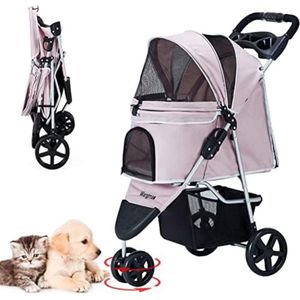 Hondenbuggy Inklapbare - Hondenbuggy All Terain - Roze