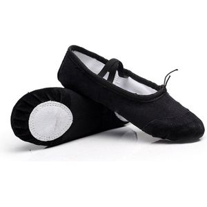 2 paar platte schoenen zachte balletschoenen latin yoga dans sportschoenen voor kinderen en volwassenen schoenmaat: 41 (zwart)