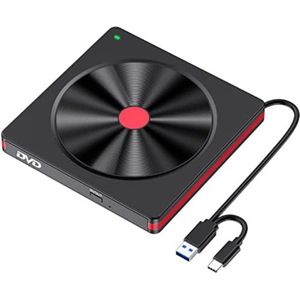 Externe DVD Speler - Externe DVD Speler voor Laptop - Externe DVD Speler en Brander - USB 3.0 - 8X - Zwart